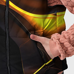 Детский жилет Разлом черных плит и оранжевая лава, цвет: 3D-светло-серый — фото 2