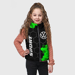 Детский жилет Volkswagen green sport hexagon, цвет: 3D-черный — фото 2