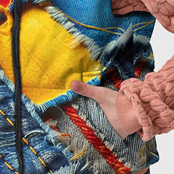 Детский жилет Colorful denim patchwork - ai art, цвет: 3D-красный — фото 2