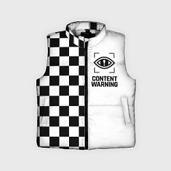 Детский жилет Content Warning шашечки, цвет: 3D-светло-серый