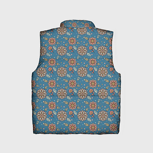 Детский жилет Цветочный узор в стиле бохо на синем / 3D-Красный – фото 2