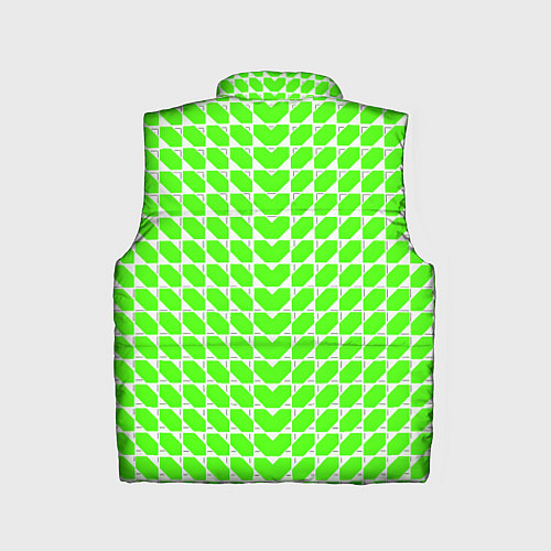 Детский жилет Зелёные лепестки шестиугольники / 3D-Красный – фото 2