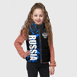 Детский жилет Россия - синяя абстракция, цвет: 3D-светло-серый — фото 2