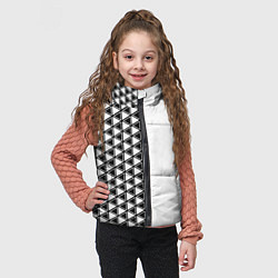 Детский жилет Чёрные треугольники на белом фоне, цвет: 3D-черный — фото 2