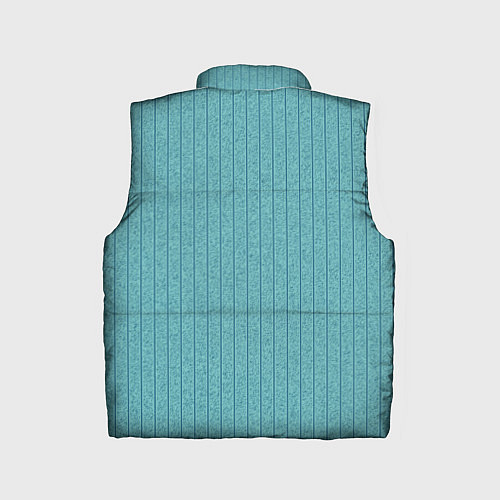 Детский жилет Бирюзовый текстурированный в полоску / 3D-Светло-серый – фото 2