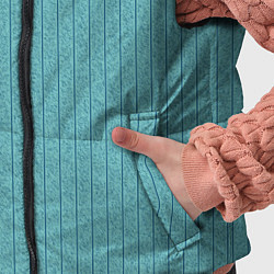 Детский жилет Бирюзовый текстурированный в полоску, цвет: 3D-светло-серый — фото 2