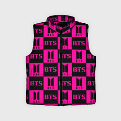 Детский жилет BTS pattern pink logo