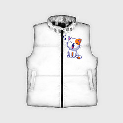 Детский жилет Милый кот сонный зевает, цвет: 3D-черный