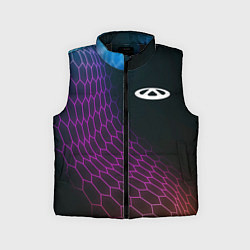Детский жилет Chery neon hexagon, цвет: 3D-черный