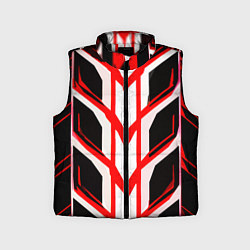 Детский жилет Красные полосы на чёрно-белом фоне, цвет: 3D-черный