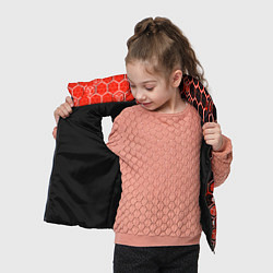 Детский жилет Техно-киберпанк шестиугольники красный и чёрный, цвет: 3D-черный — фото 2