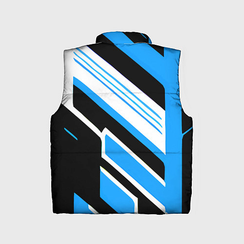 Детский жилет Бело-синие полосы на чёрном фоне / 3D-Красный – фото 2