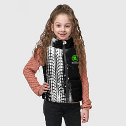 Детский жилет Шкода - следы от шин, цвет: 3D-черный — фото 2