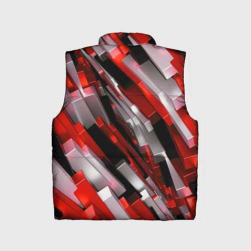 Детский жилет Черно-красно-белые наклонные блоки / 3D-Красный – фото 2
