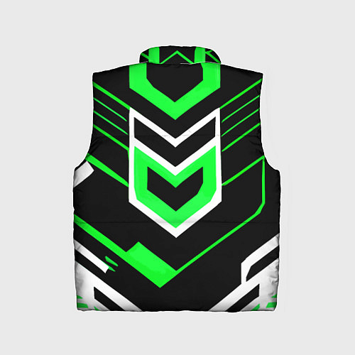 Детский жилет Полосы и зелёно-белый шестиугольник / 3D-Красный – фото 2