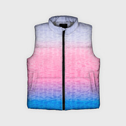 Детский жилет Tie-dye color gradient: pink-blue, цвет: 3D-светло-серый