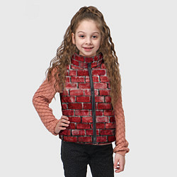 Детский жилет Текстура красного кирпича, цвет: 3D-светло-серый — фото 2