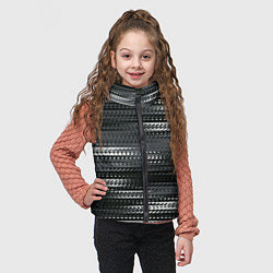 Детский жилет Тёмный серый абстрактные полосы, цвет: 3D-черный — фото 2