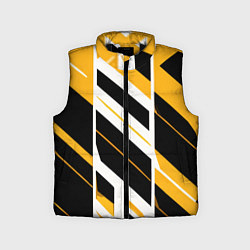 Детский жилет Black and yellow stripes on a white background