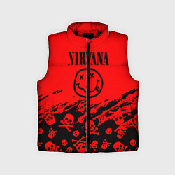 Детский жилет Nirvana rock skull, цвет: 3D-черный