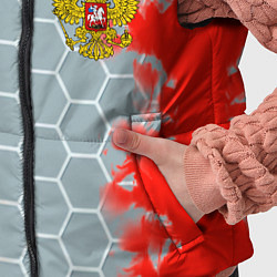 Детский жилет Россия абстрактные соты, цвет: 3D-светло-серый — фото 2