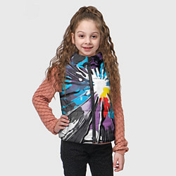 Детский жилет Кляксы краски - абстракция, цвет: 3D-светло-серый — фото 2