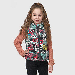 Детский жилет Дудл животные абстракция, цвет: 3D-светло-серый — фото 2