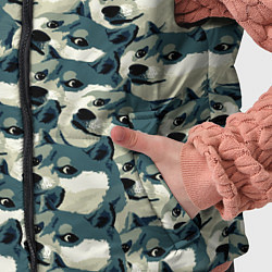 Детский жилет Доги мем паттерн, цвет: 3D-светло-серый — фото 2