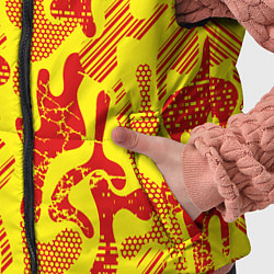 Детский жилет Абстракция красный рисунок на желтом фоне, цвет: 3D-черный — фото 2