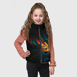 Детский жилет Разлом плиты - абстрактная расщелина, цвет: 3D-черный — фото 2