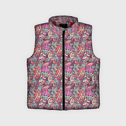 Детский жилет Монстры любители кофе, цвет: 3D-красный