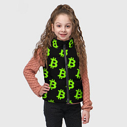 Детский жилет Биткоин кислотные монеты, цвет: 3D-светло-серый — фото 2