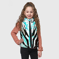 Детский жилет Чёрно-голубая абстракция на белом фоне, цвет: 3D-светло-серый — фото 2