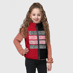 Детский жилет Черно красная тигровая аппликация, цвет: 3D-черный — фото 2