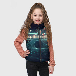 Детский жилет Кибернетическое пространство, цвет: 3D-черный — фото 2