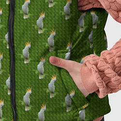 Детский жилет Попугайчики по диагонали на зеленом - паттерн, цвет: 3D-красный — фото 2