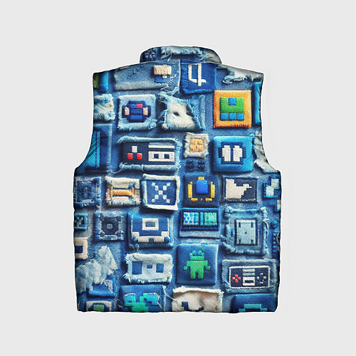Детский жилет Пэчворк с геймерскими знаками / 3D-Красный – фото 2