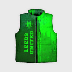 Детский жилет Leeds United - green gradient по-вертикали, цвет: 3D-черный