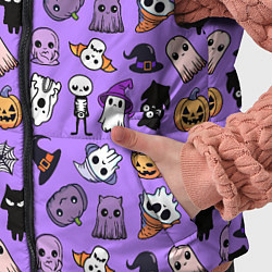 Детский жилет Кавайный хэллоуин - призраки и черепа на сиреневом, цвет: 3D-красный — фото 2