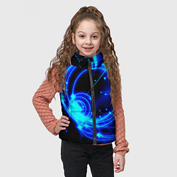 Детский жилет Оптические синие волны, цвет: 3D-светло-серый — фото 2