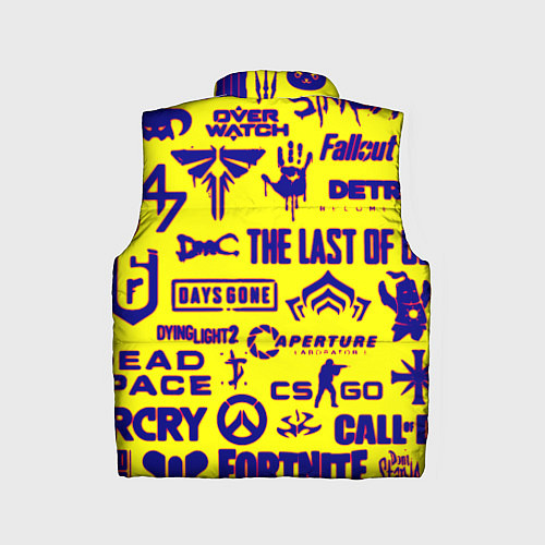 Детский жилет Логотипы игр на жёлтом / 3D-Красный – фото 2