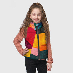 Детский жилет Геометрия мозайка, цвет: 3D-черный — фото 2