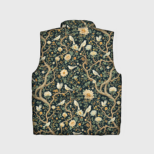 Детский жилет Узор с птицами зеленый / 3D-Светло-серый – фото 2