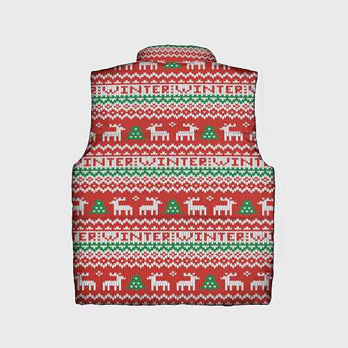 Детский жилет Deer christmas pattern / 3D-Красный – фото 2