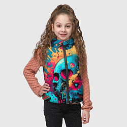 Детский жилет Абстракция с черепом - нейроарт, цвет: 3D-черный — фото 2