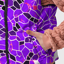 Детский жилет Абстрактные плитки фиолетовые и чёрные, цвет: 3D-светло-серый — фото 2