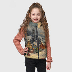 Детский жилет Новогодние зимние домики, цвет: 3D-светло-серый — фото 2