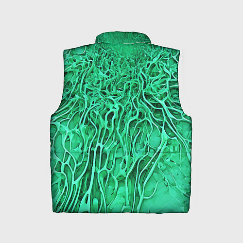 Детский жилет Зелёный симбионт абстракция / 3D-Красный – фото 2