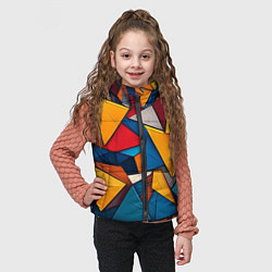 Детский жилет Разноцветные треугольники, цвет: 3D-черный — фото 2