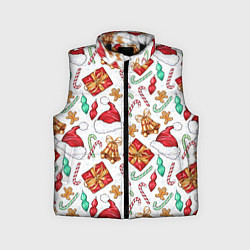 Детский жилет Новогодний паттерн 2025, цвет: 3D-черный